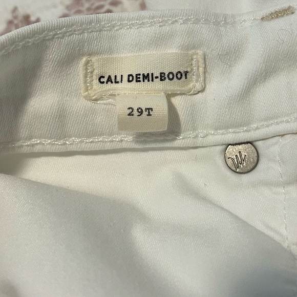 Madewell Cali Demi Boot Jeans in Pure White Denim Raw Hem Edition Size 29 - Picture 12 of 17